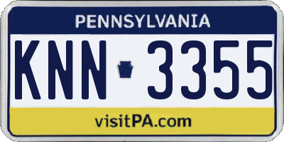 PA license plate KNN3355