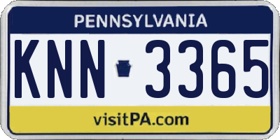 PA license plate KNN3365