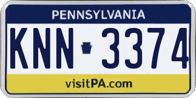 PA license plate KNN3374