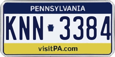 PA license plate KNN3384