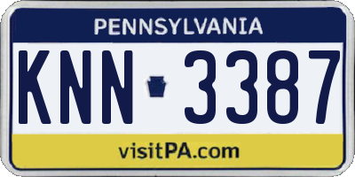 PA license plate KNN3387