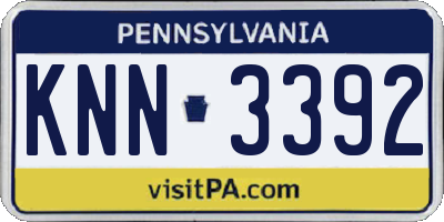 PA license plate KNN3392