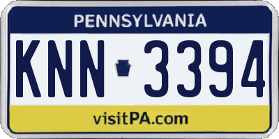 PA license plate KNN3394