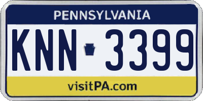 PA license plate KNN3399