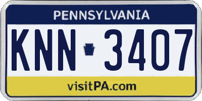 PA license plate KNN3407