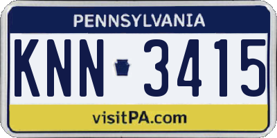 PA license plate KNN3415