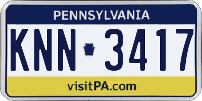 PA license plate KNN3417