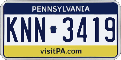 PA license plate KNN3419