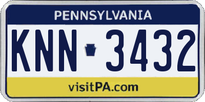 PA license plate KNN3432