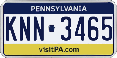 PA license plate KNN3465