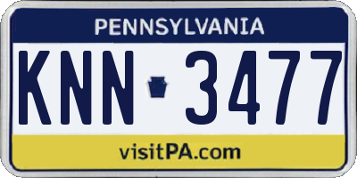 PA license plate KNN3477