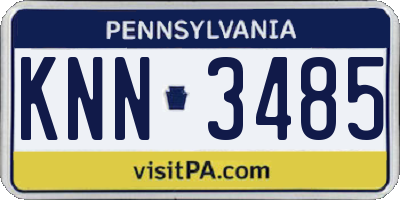PA license plate KNN3485