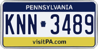 PA license plate KNN3489