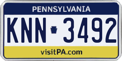 PA license plate KNN3492