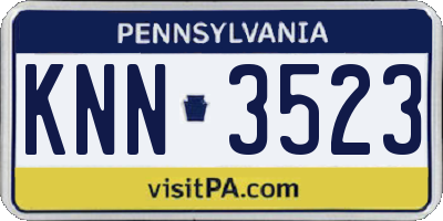 PA license plate KNN3523