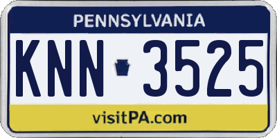 PA license plate KNN3525