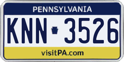 PA license plate KNN3526