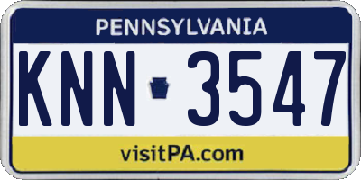 PA license plate KNN3547