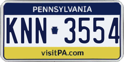 PA license plate KNN3554