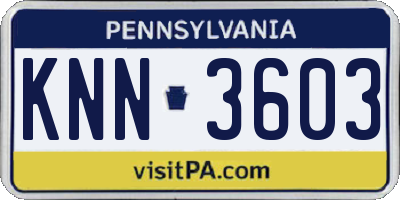 PA license plate KNN3603