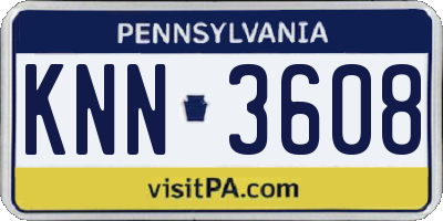 PA license plate KNN3608