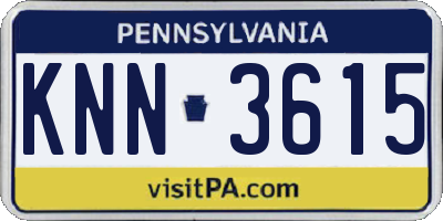 PA license plate KNN3615