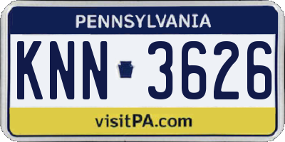 PA license plate KNN3626