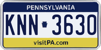 PA license plate KNN3630