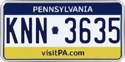 PA license plate KNN3635