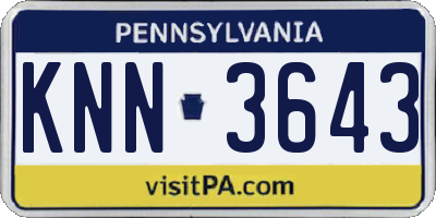 PA license plate KNN3643