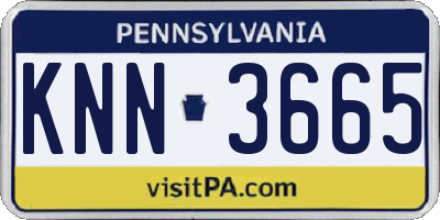 PA license plate KNN3665