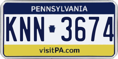 PA license plate KNN3674