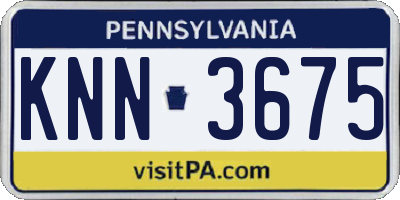 PA license plate KNN3675