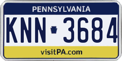 PA license plate KNN3684