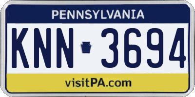 PA license plate KNN3694