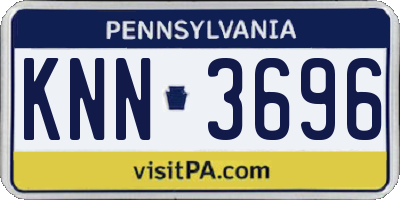 PA license plate KNN3696