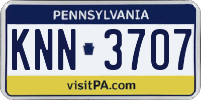 PA license plate KNN3707