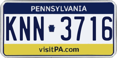 PA license plate KNN3716