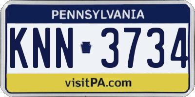 PA license plate KNN3734