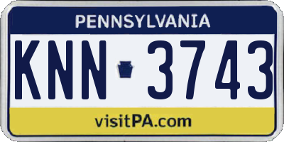 PA license plate KNN3743