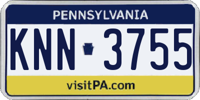 PA license plate KNN3755