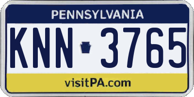 PA license plate KNN3765
