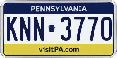 PA license plate KNN3770