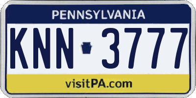 PA license plate KNN3777