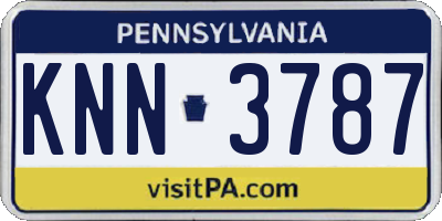 PA license plate KNN3787
