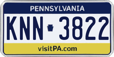 PA license plate KNN3822