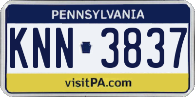 PA license plate KNN3837
