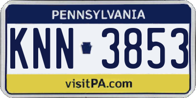 PA license plate KNN3853