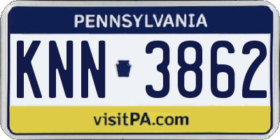 PA license plate KNN3862