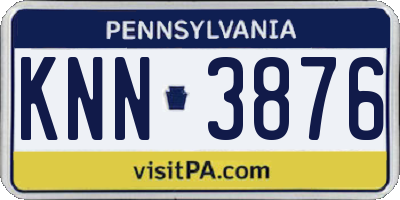 PA license plate KNN3876
